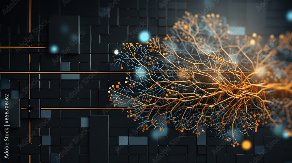 Leinwandbilder ai representation using geometric data covering an abstract process