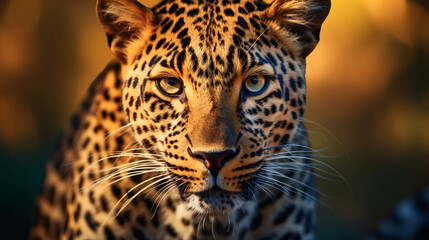 close up portrait of leopard