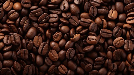 Naklejka premium Coffee beans when roasted make a good background
