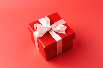 Obraz premium red valentine's day gift box. Passionate love