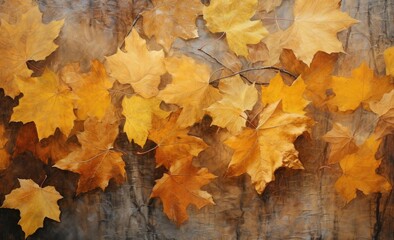 Fototapeta premium A vibrant autumn tree with yellow and brown leaves