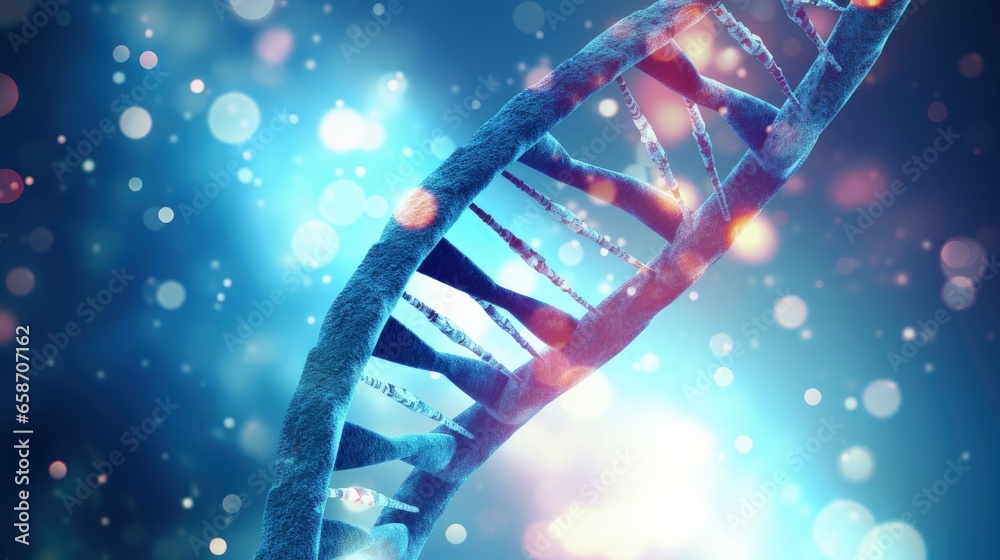 Poster futuristic background showcases cutting edge technology in genetic engineering 3d illustration of dn