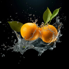 orange in water splash
