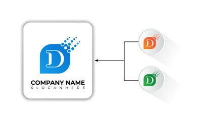 Modern hexagon tech D letter logo designs and branding identity corporate d logo vector design template.