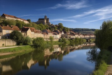 Naklejka na ściany i meble An image of the Allier region in France. Generative AI