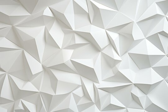 Contemporary texture featuring light 3D tetrahedrons on a white surface. Generative AI © Phoenix