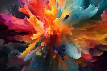 Vibrant mix of colors resembling a lively cocktail in an abstract formation. Generative AI
