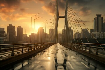 Bridge in São Paulo. Generative AI