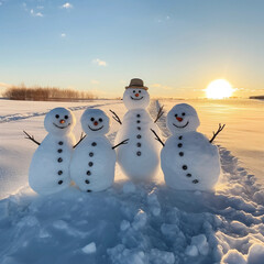 snowman in the snow