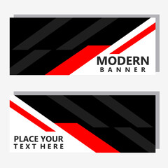 background modern banner geometric red design vector