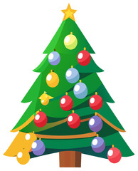 Obraz premium christmas tree with balls