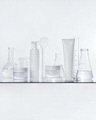 Cosmetic products and laboratory glassware. Cosmetic laboratory research and development.