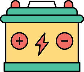 car battery Vector Icon easily modified

