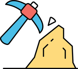Cave digging Vector Icon easily modified

