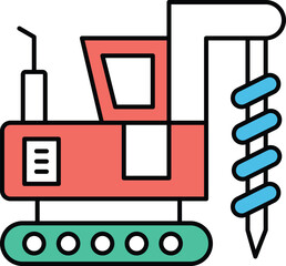 Drilling vehicle Vector Icon easily modified

