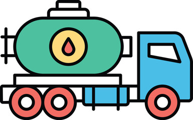fuel tanker Vector Icon easily modified

