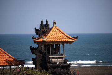 Hindu temple in the morning, beautiful sunrise at a religious place in Bali island, Indonesia