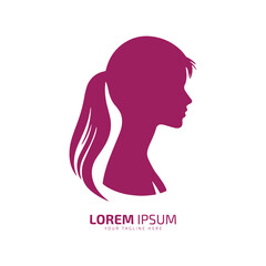 Minimal and abstract logo of girl icon woman vector female silhouette isolated design