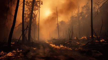 Nature's Wrath, A Blazing Forest in Ruin