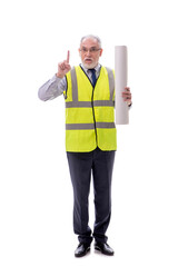 Old foreman isolated on white