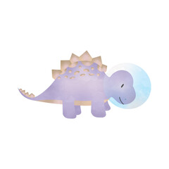Dinossauro Astronauta - Estegossauro Roxo © Imprinté
