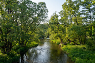 A River landscape - The river Eder in a green landscape