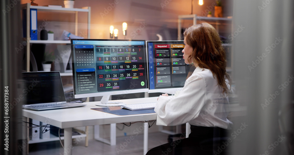 Aufkleber digital calendar schedule software in office