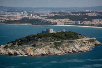 Fototapeta na wymiar coastline from Marseille to Narbonne. Generative AI