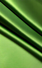 Obraz premium Green silk fabric background, view from above. Smooth elegant green silk or satin luxury cloth texture can use as abstract background with copy space.