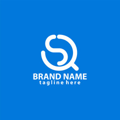letter minimalist abstract QS SQ line logo design vector