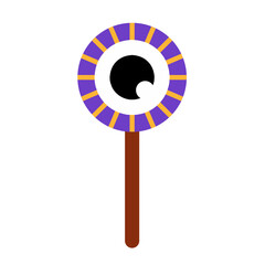 Lollipop candy icon vector for happy Halloween event celebration. Halloween candy icon that can be used as symbol, sign or decoration. Lollipop eye graphic resource for Halloween theme vector design