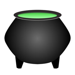 Witch cauldron icon vector for happy Halloween event. Cauldron spell icon that can be used as symbol, sign or decoration. Caldron icon graphic resource for Halloween theme vector design