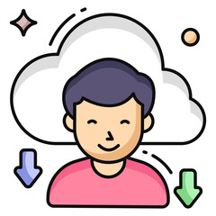 Modern design icon of cloud user