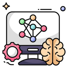 Brain development icon in trendy design