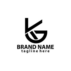 letter minimalis GK KG line logo design vector