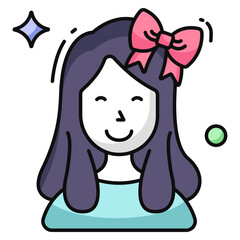 Modern design icon of hairstyle 