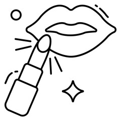 Fototapeta premium Perfect design icon of lipstick 