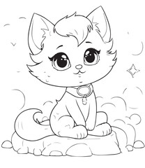 Meow Cats Coloring page for Kids