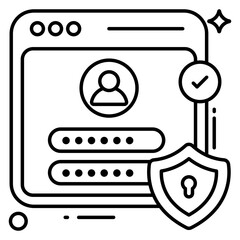 Web security icon, editable vector