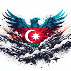 Azerbaijan Flag digital illustration