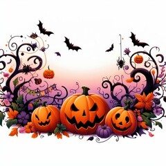 Obraz na płótnie Canvas halloween background with pumpkins