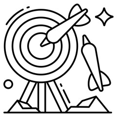 Board with archery arrow showcasing hitting game