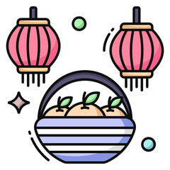 An editable design icon of chinese lantern 