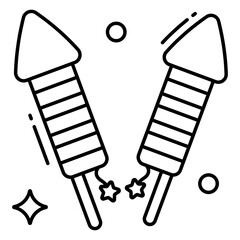 Modern design icon of fire rockets