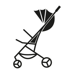 Baby pram icon. Simple illustration of baby pram vector icon for web design isolated on white background