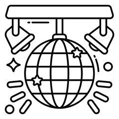 A unique design icon of disco ball
