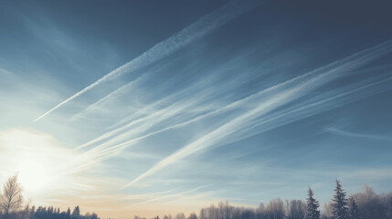 Sky full of contrails
