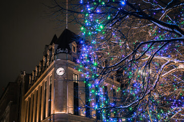 Central Post Office, Confederation Square, Christmas Lights, Ottawa, Canada
