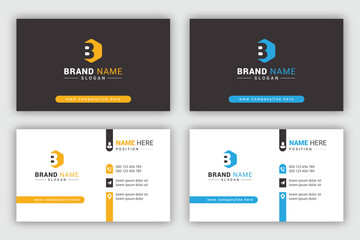Fototapeta premium Modern business card design template, corporate business card template, Clean professional business card template, visiting card, business card template.