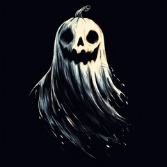 halloween ghost on a black